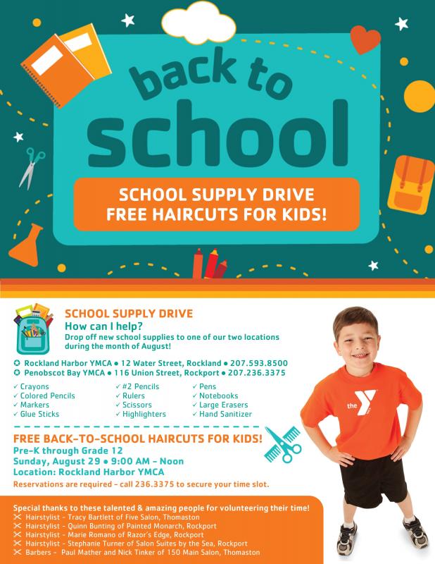 Free BacktoSchool Haircuts and School Supply Drive! PenBay Pilot